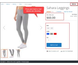 Example 3 - Product page - Before the rule is applied