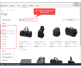 Example 1 - Category page - Before the rule is applied