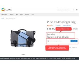 Product page - launch timer