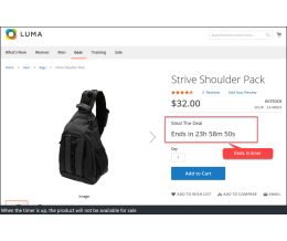 Product page - ends timer