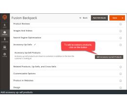 Backend - add accessory products