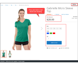 Example 2 - Product page - Before the rule is applied