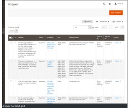 Backend - answer grid