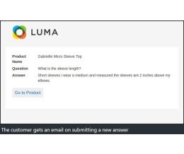 Customer email on submit an answer