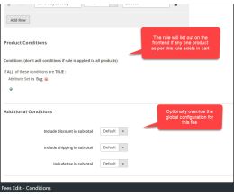 Backend - Create Fee form - Conditions