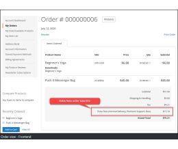 Order view page - customer