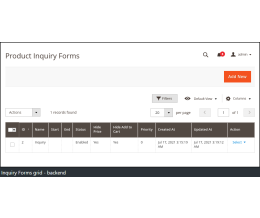 Inquiry Forms grid - backend