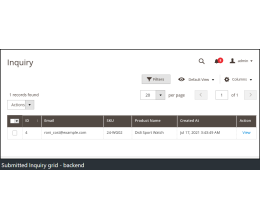 Sumitted Inquiry grid - backend