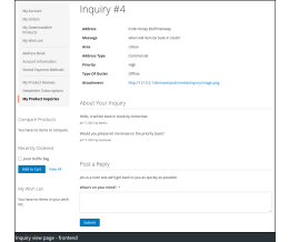 Inquiry view page - frontend