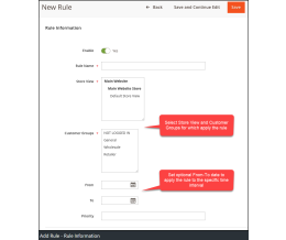 Add Rule form - Rule Information tab