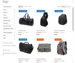 Labels on Category Page